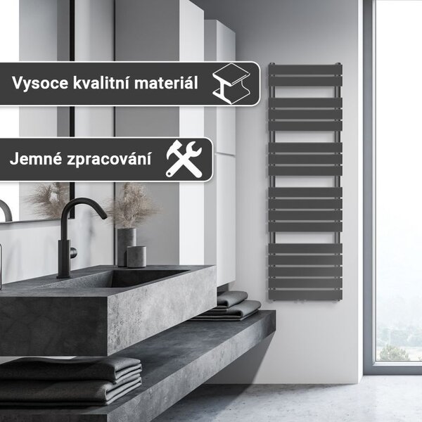 AQUAMARIN Vertikální koupelnový radiátor, 1600 x 500 mm