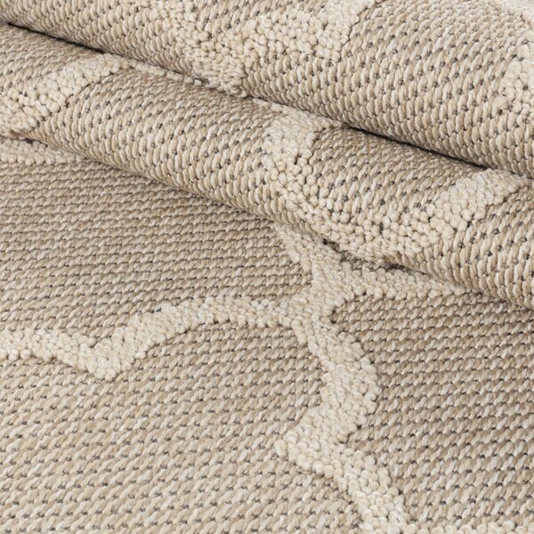 Ayyildiz, Kusový koberec Patara 4951 Beige – na ven i na doma, 80x150, béžová, chodba / předsíň