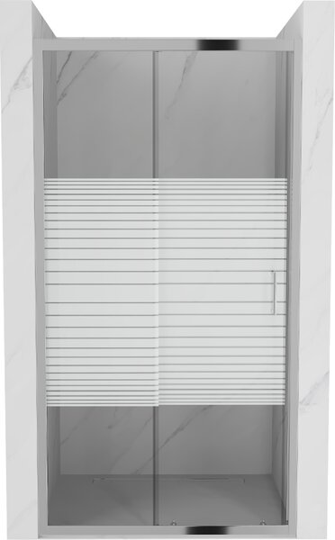 Mexen Apia rozsouvací sprchové dveře 100 cm, Pruhy, Chromovaná - 845-100-000-01-20