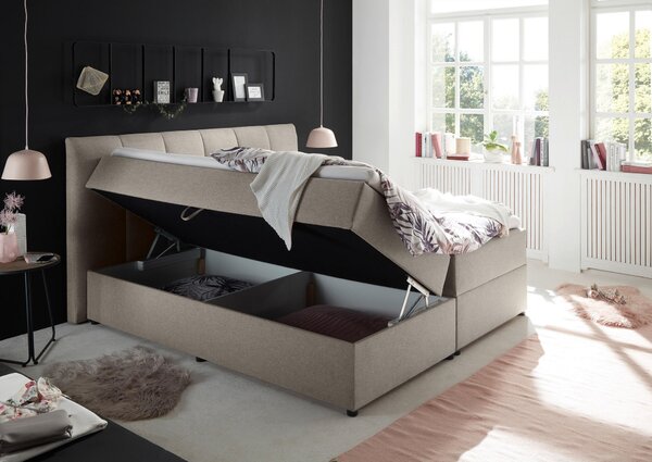 POSTEL BOXSPRING, 180/200 cm, jílová barva MID.YOU - Manželské postele, Online Only