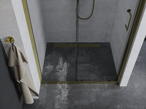 Mexen Apia posuvné sprchové dveře 110 cm, transparentní, zlaté - 845-110-000-50-00