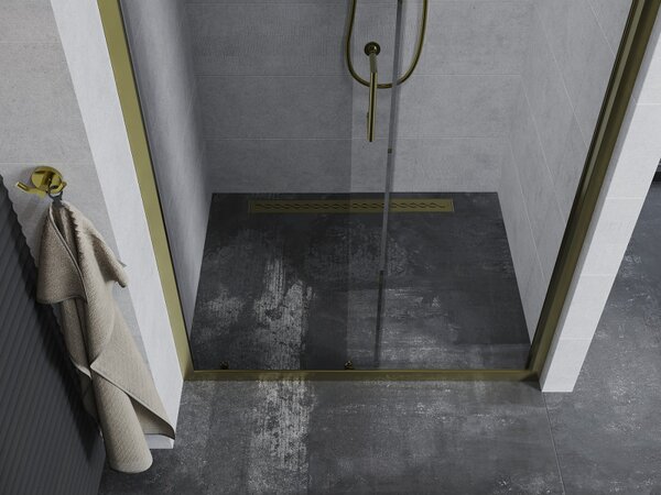 Mexen Apia posuvné sprchové dveře 110 cm, transparentní, zlaté - 845-110-000-50-00