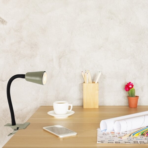 Rabalux 74092 - Stolní lampa s klipem ALDO 1xGU10/7W/230V khaki
