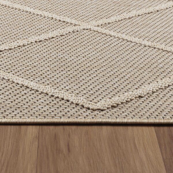 Ayyildiz, Kusový koberec Patara 4955 Beige – na ven i na doma, 80x150, béžová, chodba / předsíň
