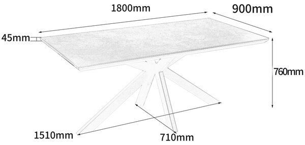 JÍDELNÍ STŮL, černá, tmavě šedá, 180/90/76 cm MID.YOU - Jídelní stoly, Online Only