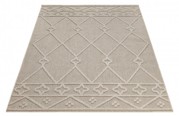 Ayyildiz, Kusový koberec Patara 4955 Beige – na ven i na doma, 80x150, béžová, chodba / předsíň
