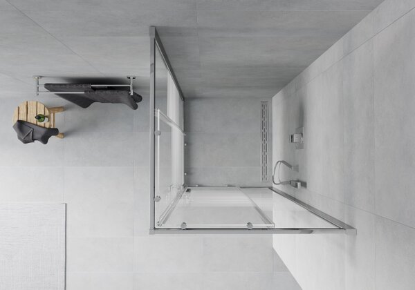 Mexen RIO - Čtvercový sprchový kout 80x80 cm, průhledná / pásy, 860-080-080-01-20