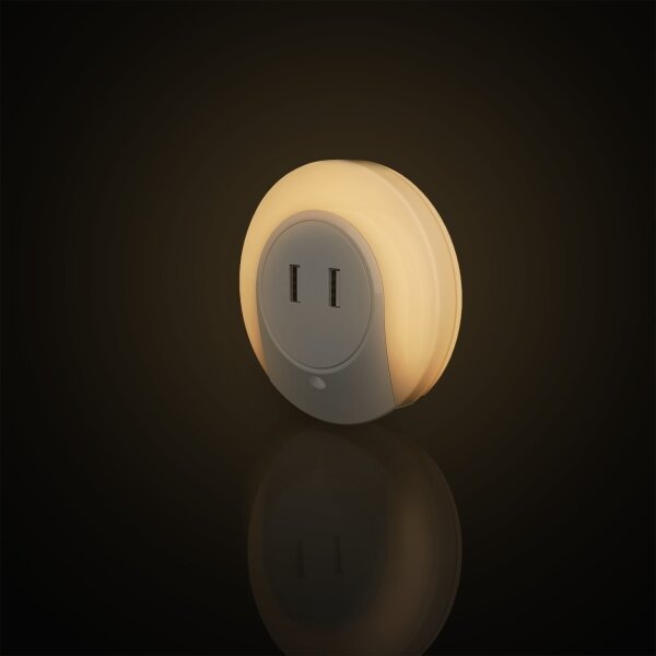 Aigostar - LED Noční svítidlo do zásuvky s USB LED/0,4W/230V