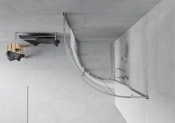 Mexen RIO - Čtvrtkruhový sprchový kout 70x70 cm, pásy, 863-070-070-01-20