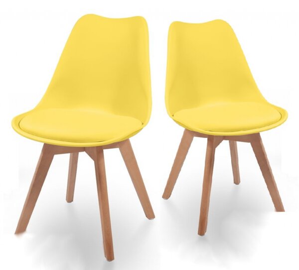 80463 MIADOMODO Sada jídelních židlí, žlutá, 2 kusy