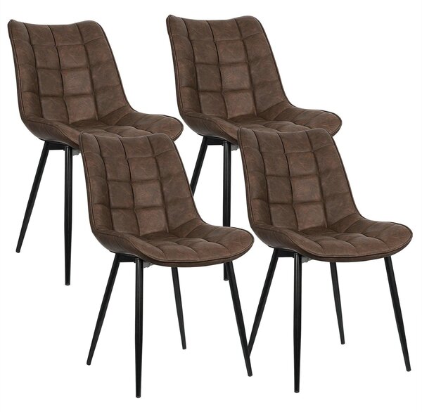 Židle do jídelny - Kancelářské židle - Židle na líčení - Sada 4 židlí - Ergonomický design - Kovové nohy