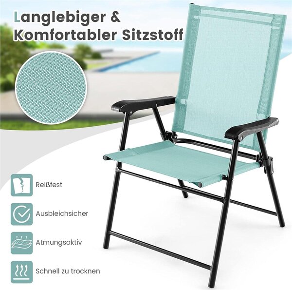 Zahradní židle - Zahradní nábytek - Balkonové židle - Skládací židle - Terásové židle - Mintová barva