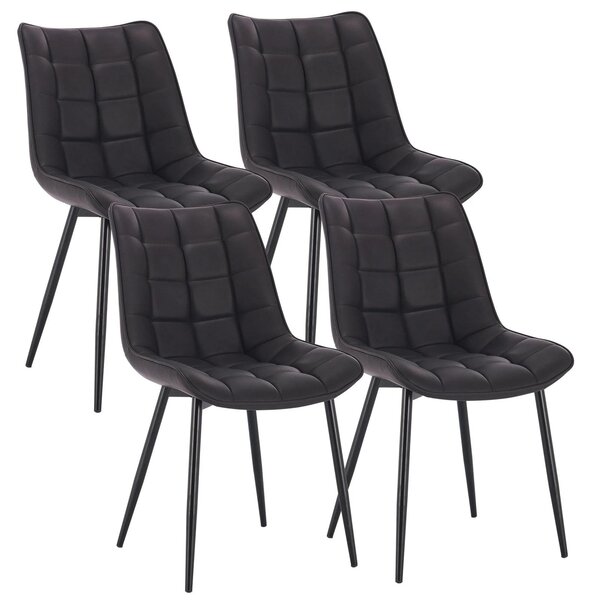 Židle do jídelny - Kancelářské židle - Židle na líčení - Sada 4 židlí - Ergonomický design - Kovové nohy
