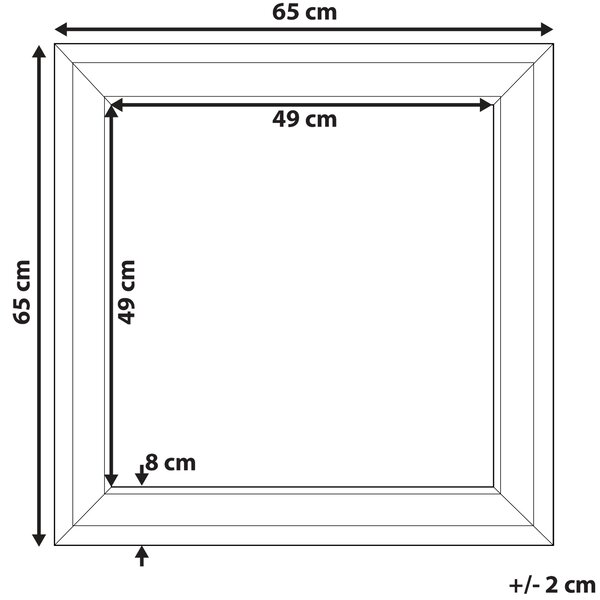 Zrcadlo CAVAN 65 cm 65 cm Kov Stříbrná