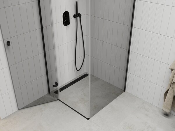 Mexen Roma sprchový kout 70x70cm, 6mm sklo, černý profil-čiré sklo, 854-070-070-70-00