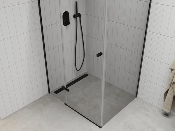 Mexen Roma sprchový kout 80x70cm, 6mm sklo, černý profil-čiré sklo, 854-080-070-70-00