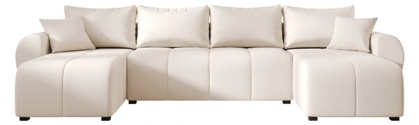 Rozkládací sedací souprava do U SEVIO 311x145 cm, krémová + 2 polštářky ZDARMA