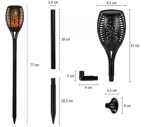 VOLTRONIC Sada solárních světel 51 LED, 4 ks