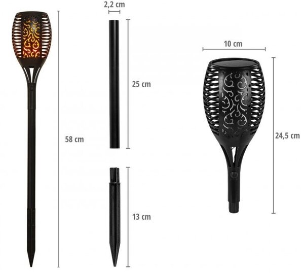 VOLTRONIC Sada solárních světel 33 LED, 4 ks