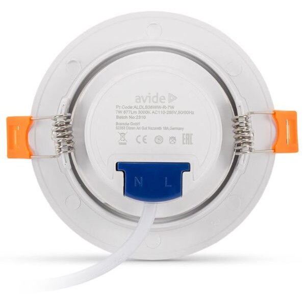 Prémiové výklopné podhledové bodové LED svítidlo 7W 677lm, studená, kruh, 9cm, 3 roky