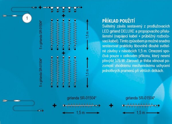 DELUXE PROFI prodlužovací venkovní girlanda 20 LED teplá bílá