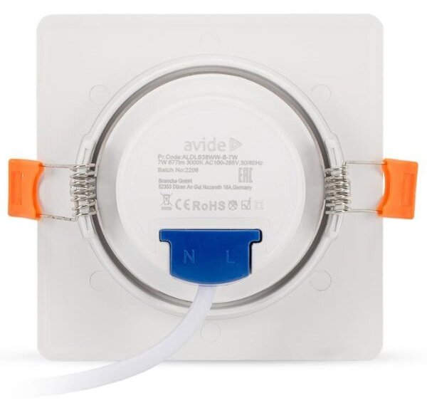 Prémiové výklopné podhledové bodové LED svítidlo 5W 440lm, studená, čtverec, 9cm, 3 roky