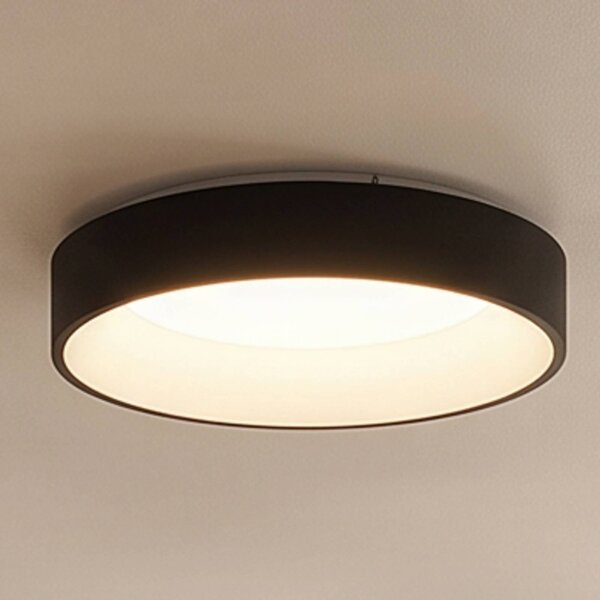 Arcchio LED stropní svítidlo Aleksi, Ø 45 cm, černá, kov,, stmívatelný, Černá, Kuchyň, kov, Moderní