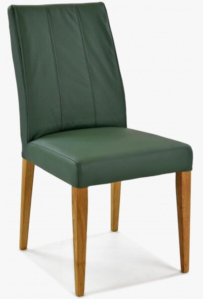Židle pravá kůže - zelená barva Klaudia