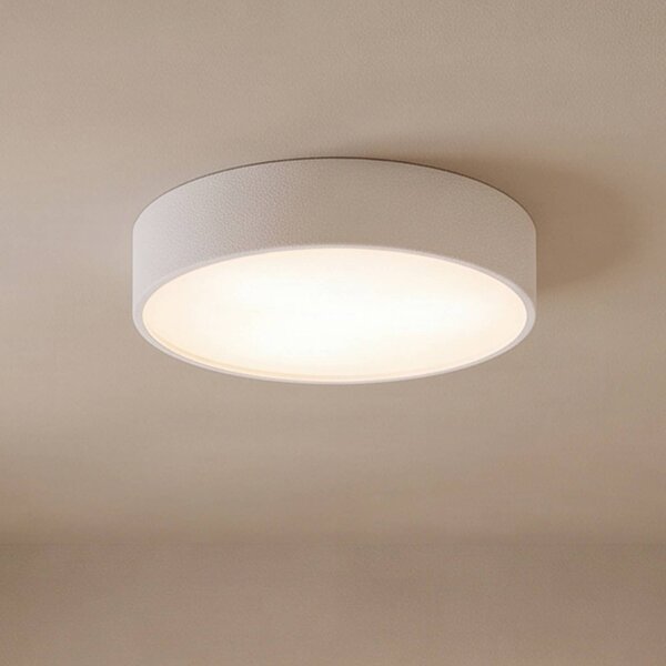TEMAR LIGHTING Stropní světlo Cleo 400, IP54, Ø 40 cm bílá, stmívatelný, Bílá / opál, Obývací pokoj / jídelna, kov, Moderní