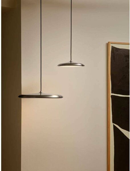 DFTP by Nordlux LED závěsné světlo Artist, Ø 25 cm, ocelová barva, nerezová ocel, stmívatelný, Hliník / šedá / zinek, Obývací pokoj / jídelna, Nerezová ocel, Skandinávský