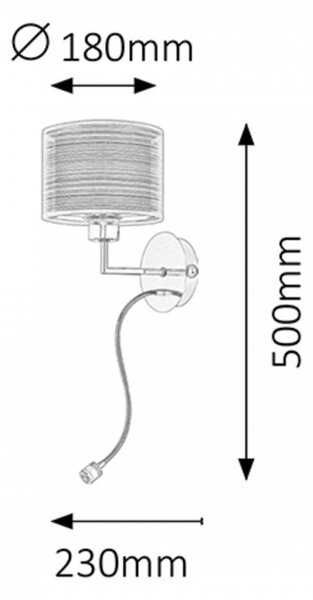 Rabalux 2629 LED nástěnné svítidlo Anastasia 1x60W + LED 1W | E27 | 85lm | 4000K - hnědá, chrom