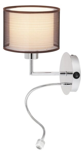 Rabalux 2629 LED nástěnné svítidlo Anastasia 1x60W + LED 1W | E27 | 85lm | 4000K - hnědá, chrom