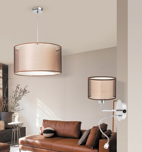 Rabalux 2629 LED nástěnné svítidlo Anastasia 1x60W + LED 1W | E27 | 85lm | 4000K - hnědá, chrom