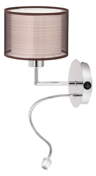 Rabalux 2629 LED nástěnné svítidlo Anastasia 1x60W + LED 1W | E27 | 85lm | 4000K - hnědá, chrom