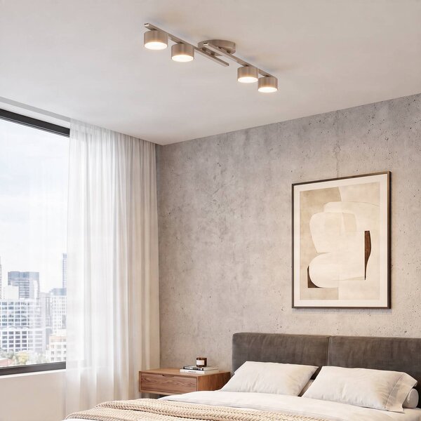 EMIBIG LIGHTING Stropní světlo FRAGMENT, béžové, délka 87 cm, 4ramenné, kovové, stmívatelný, Krémová / jantar, Obývací pokoj / jídelna, kov, Moderní, Stropní půlkruhové světlo s prostorem