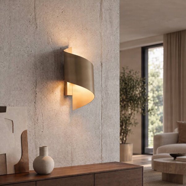 EMIBIG LIGHTING Nástěnné světlo SPINER, béžové, výška 30 cm, kov, G9, stmívatelný, Krémová / jantar, Obývací pokoj / jídelna, kov, Moderní