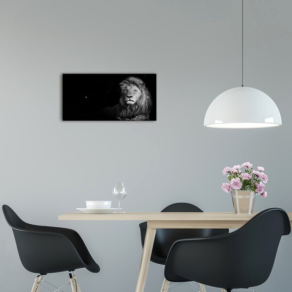 Moderní skleněné hodiny na stěnu Lev pl_zsp_60x30_f_102854237