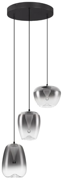 Nova Luce Kouřově šedé skleněné závěsné světlo Oblo 41 cm