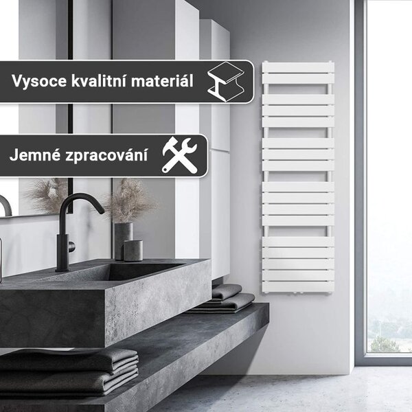 AQUAMARIN Vertikální koupelnový radiátor, 1600 x 500 mm