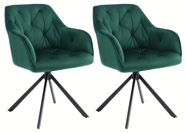 Jídelní židle - Židle - Židle s opěradlem - Židle s područkami - Designová židle - Sada 2 kusů - Čalounění