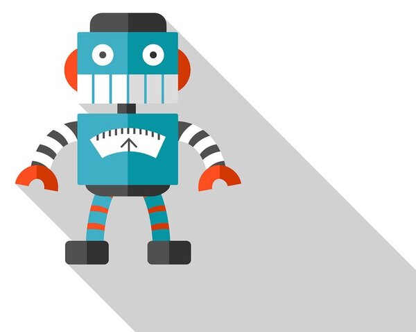 Obraz modrý robot na bílém pozadí