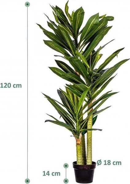 PLANTASIA Umělý strom Dracaena 120 cm, 81 listů