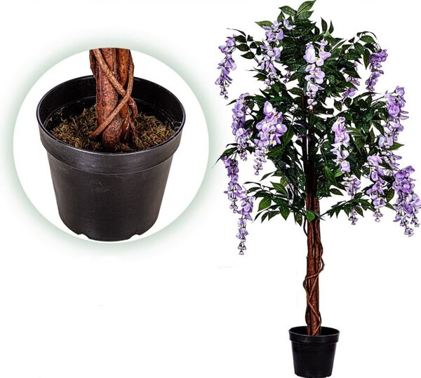 PLANTASIA 85195 Umělý strom Vistárie 120 cm, modrofialové květy