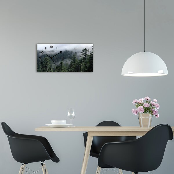 Moderní skleněné hodiny na stěnu Lesní mlha pl_zsp_60x30_f_103817714