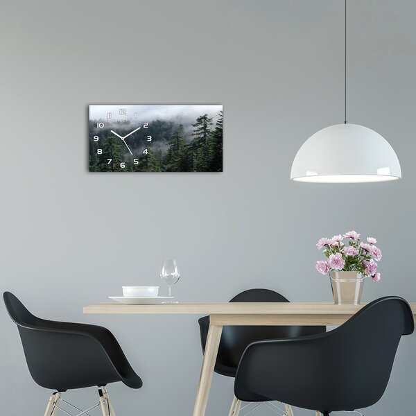 Moderní skleněné hodiny na stěnu Lesní mlha pl_zsp_60x30_f_103817714