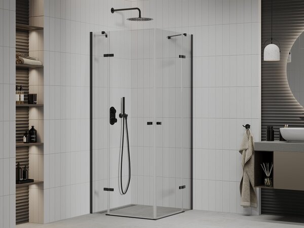 Mexen Roma Duo sprchový kout 70 x 70 cm, 6mm sklo, čiré sklo/černý profil, 854-070-070-70-00-02