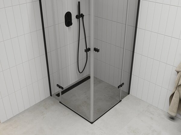 Mexen Roma Duo sprchový kout 70 x 70 cm, 6mm sklo, čiré sklo/černý profil, 854-070-070-70-00-02