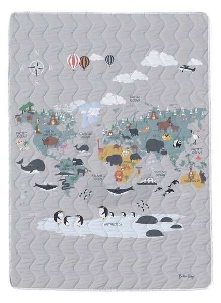 Prošívaná deka a povlak na polštář v sadě z bavlněného saténu 140x200 cm – Butter Kings