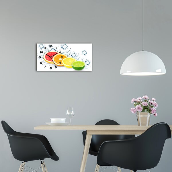 Skleněné hodiny na stěnu Citrusové ovoce pl_zsp_60x30_f_105914102