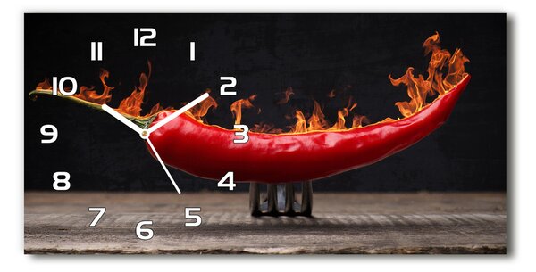 Skleněné hodiny na stěnu Chilli papričky pl_zsp_60x30_f_105839345